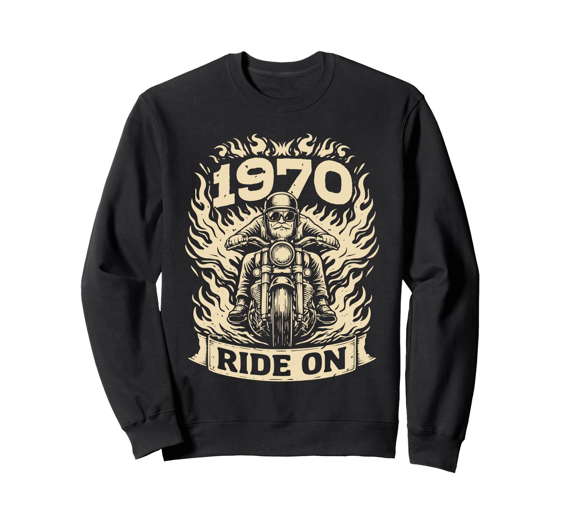 Biker 1970 Ride Birthday Motorcycle Sweatshirt - Trendy Graphic Men Women - T-Shirt, Sweatshirt, Hoodie