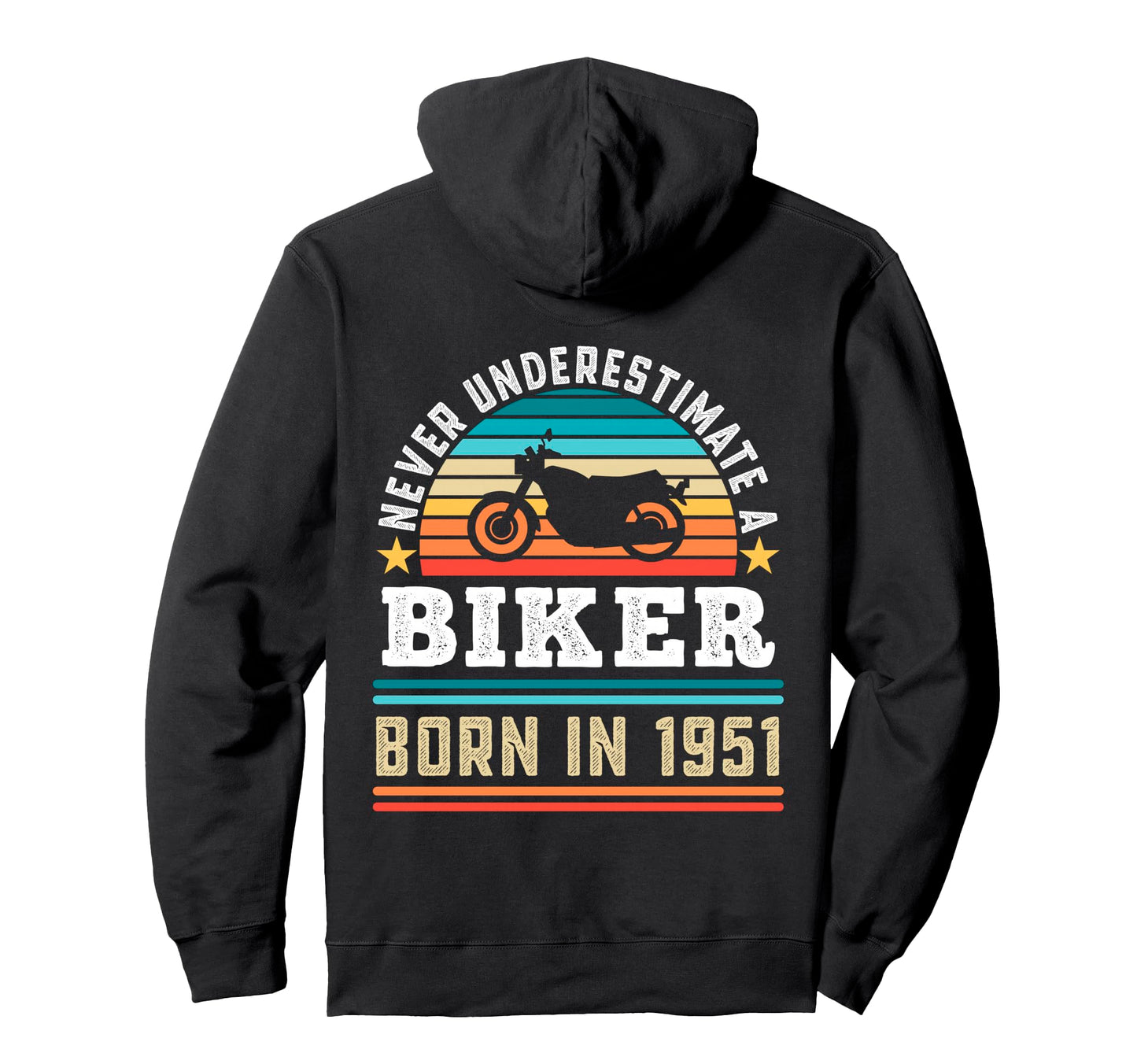 Biker Born 1951 70Th Birthday Hoodie - Aesthetic Graphic Men Women - T-Shirt, Sweatshirt, Hoodie