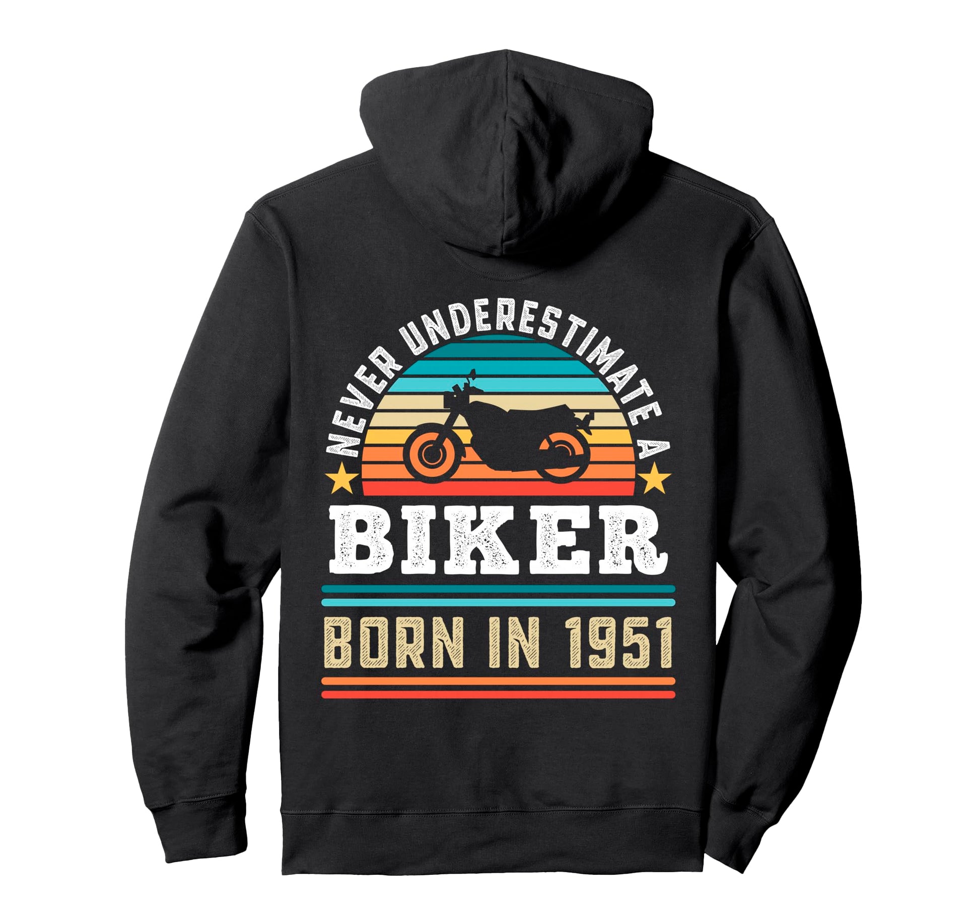 Biker Born 1951 70Th Birthday Hoodie - Aesthetic Graphic Men Women - T-Shirt, Sweatshirt, Hoodie