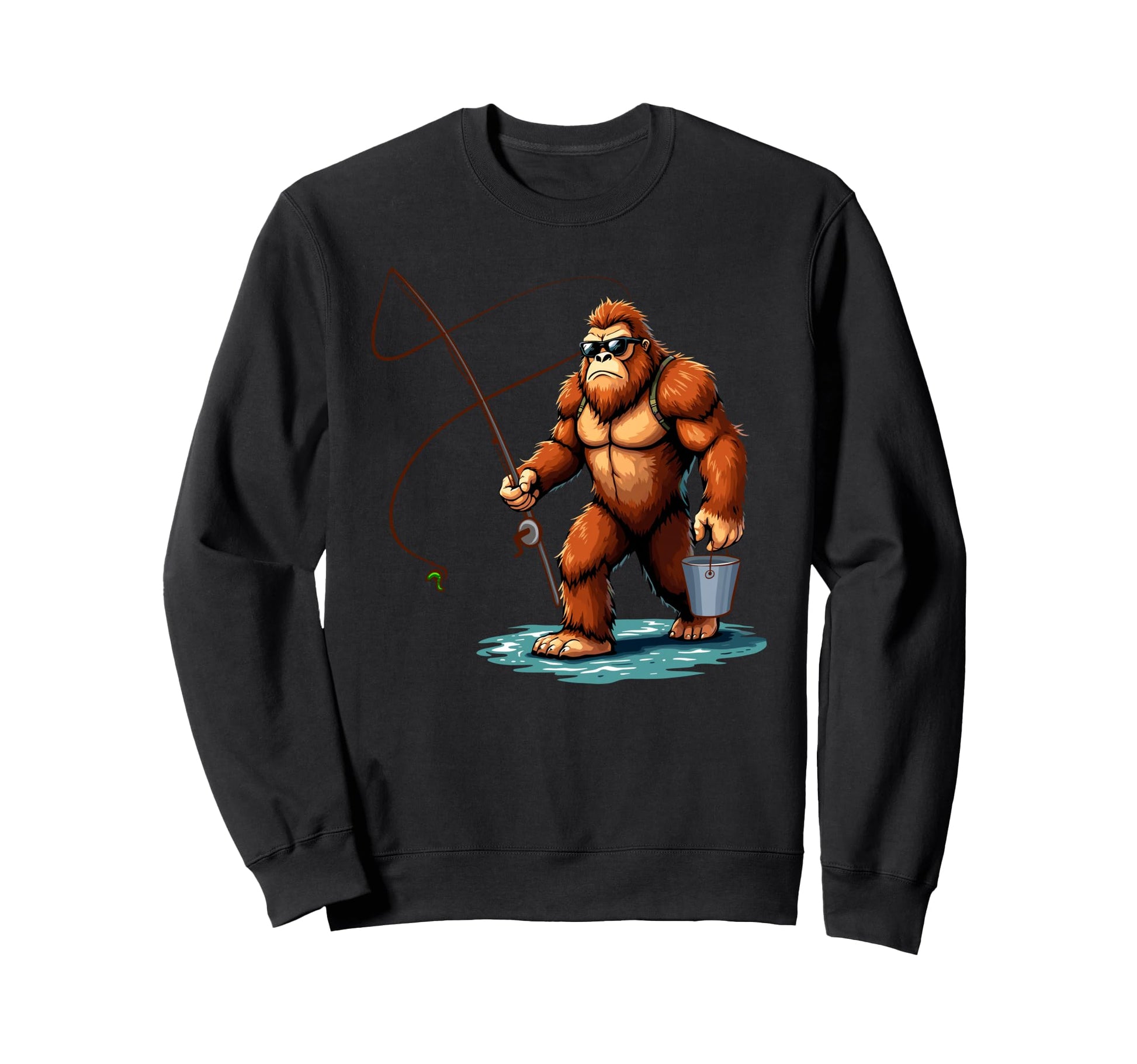 Bassquatch Sasquatch Fisher Bass Sweatshirt - Custom Art Print for Adults - T-Shirt, Sweatshirt, Hoodie