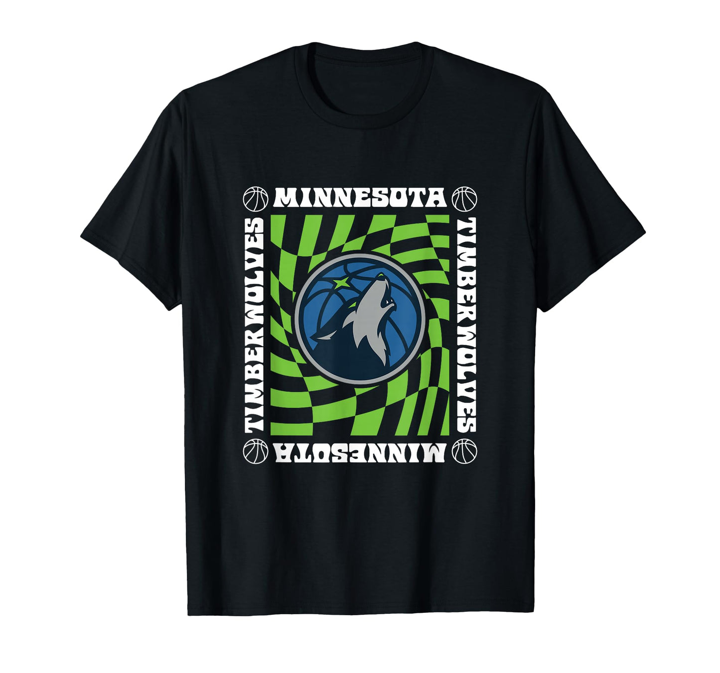 Nba Minnesota Timberwolves Checkerboard T-Shirt - Minimalist Print Unisex - T-Shirt, Sweatshirt, Hoodie