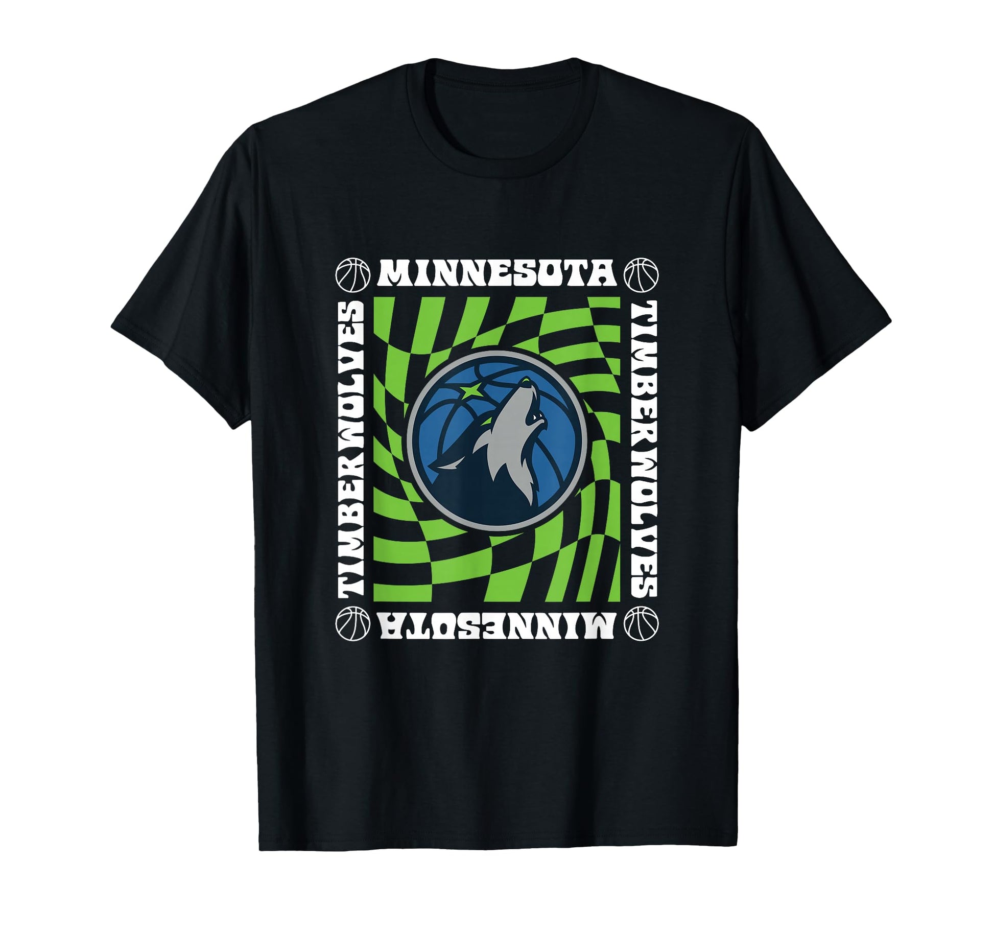 Nba Minnesota Timberwolves Checkerboard T-Shirt - Minimalist Print Unisex - T-Shirt, Sweatshirt, Hoodie