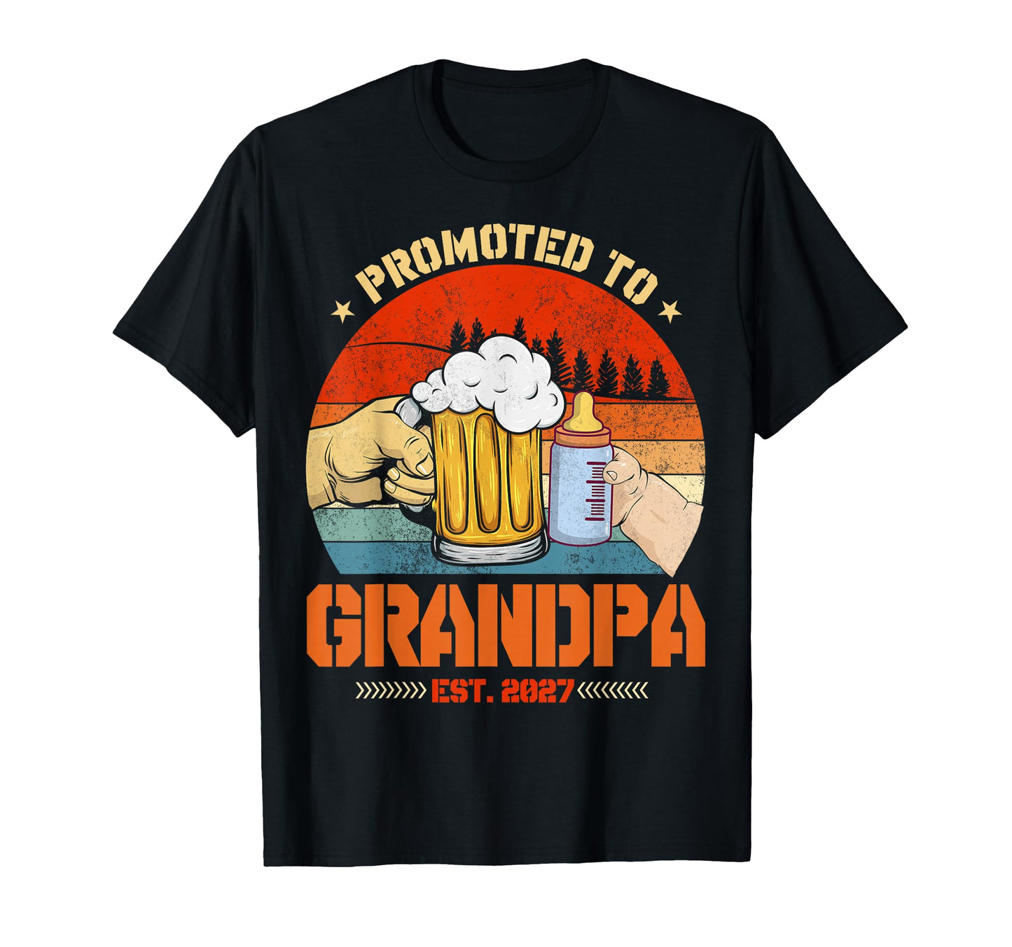 Promoted To Grandpa 2027 Funny New T-Shirt - Custom Art Print for Adults - T-Shirt, Sweatshirt, Hoodie
