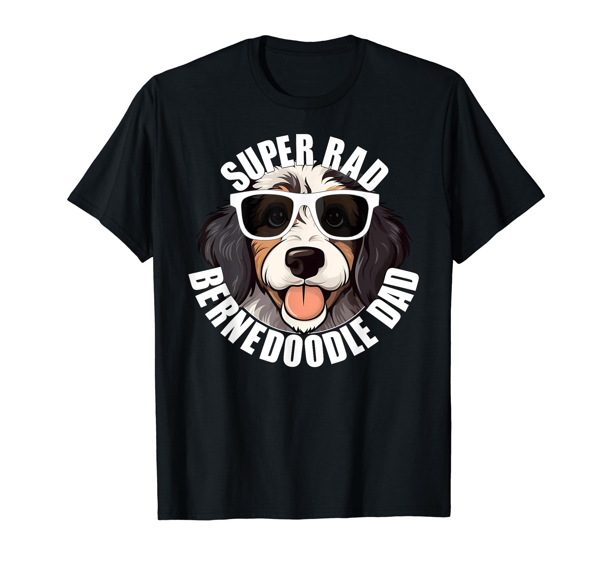 Bernedoodle Dad Puppy Dog Sunglasses T-Shirt - Trendy Graphic for Adults - T-Shirt, Sweatshirt, Hoodie