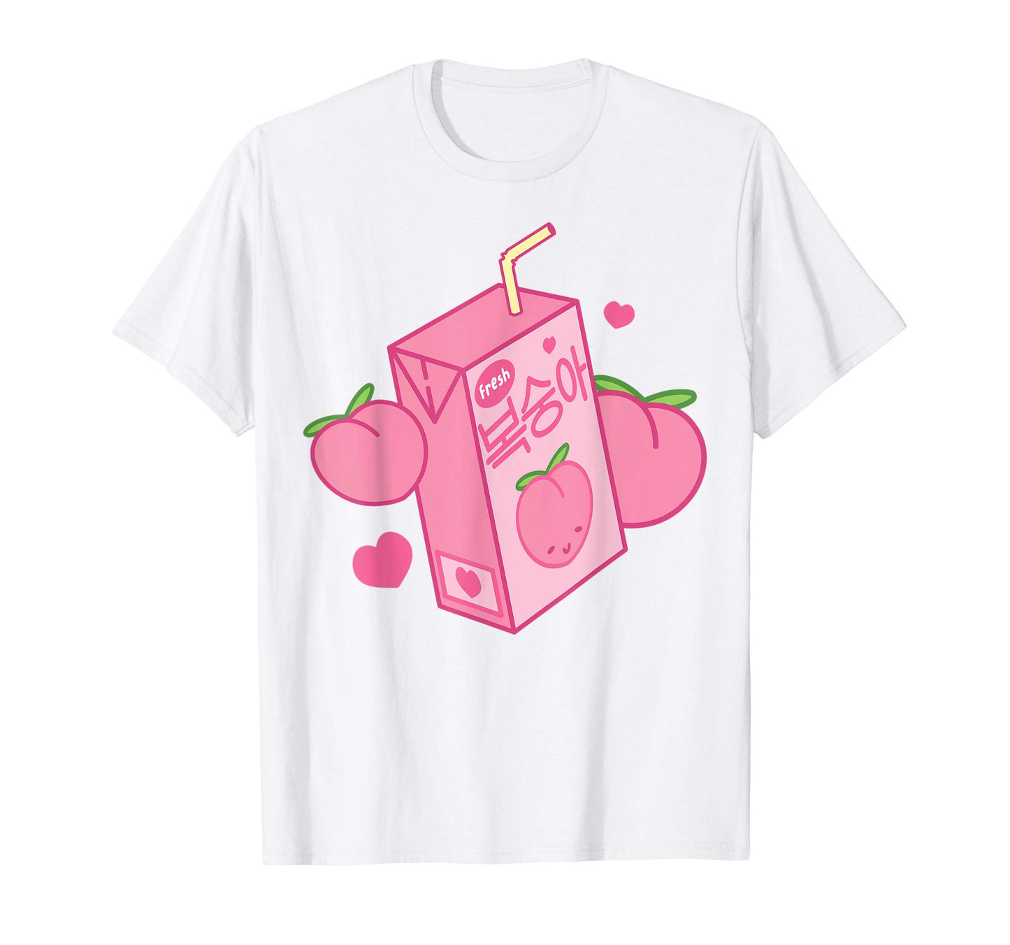 Kawaii Japanese Korean K Pop Peach T-Shirt - Novelty Apparel for Adults - T-Shirt, Sweatshirt, Hoodie
