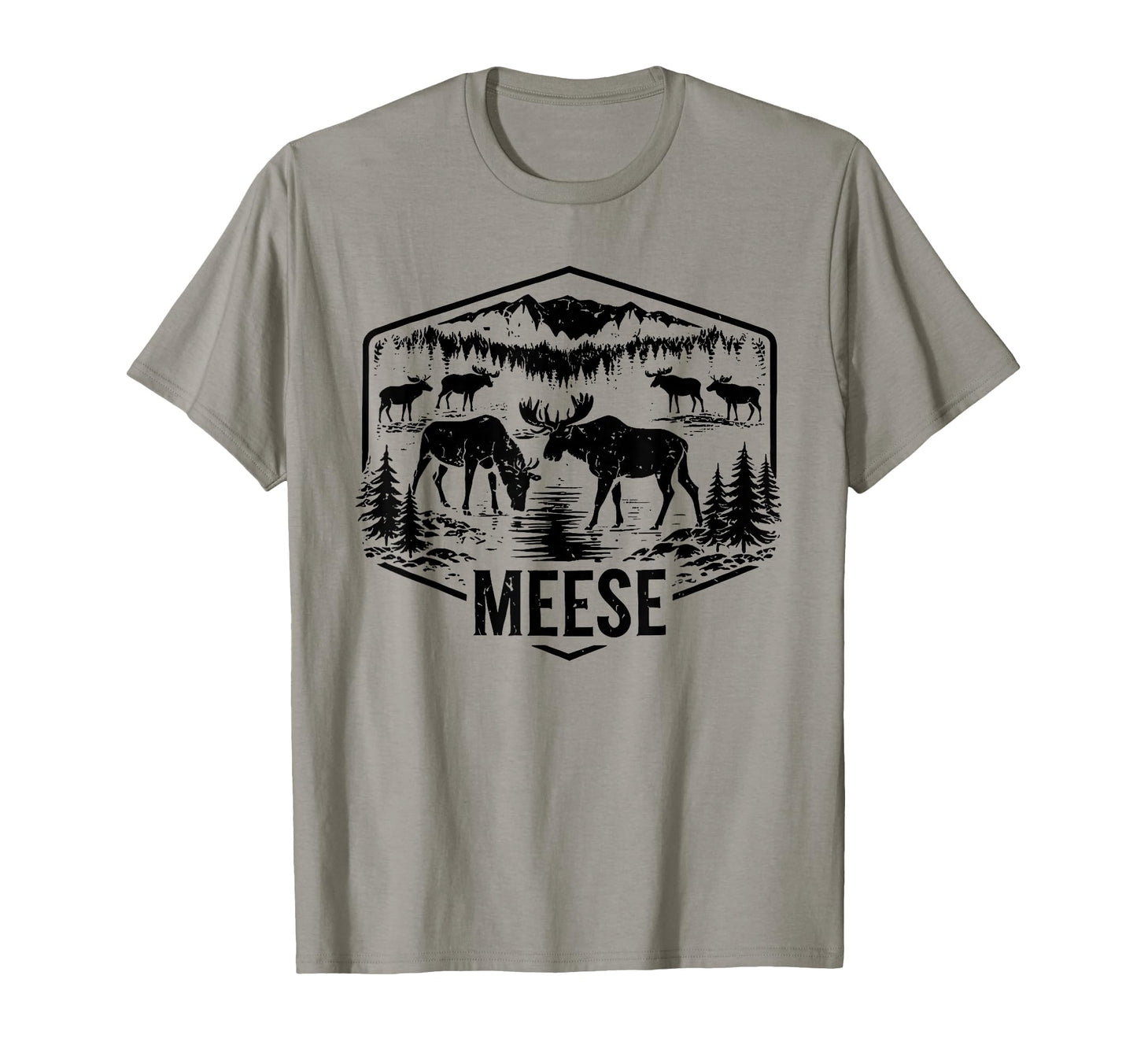 Meese Funny Moose Camping Wildlife T-Shirt - Minimalist Print Unisex - T-Shirt, Sweatshirt, Hoodie