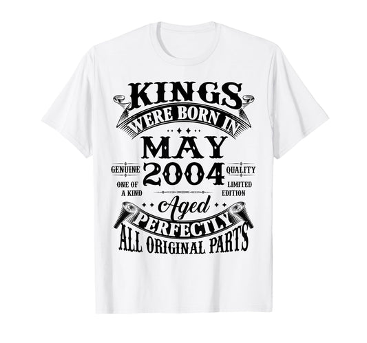 22Nd Birthday Gift Kings Born May 2004 T-Shirt - Graphic Print Men Women - T-Shirt, Sweatshirt, Hoodie