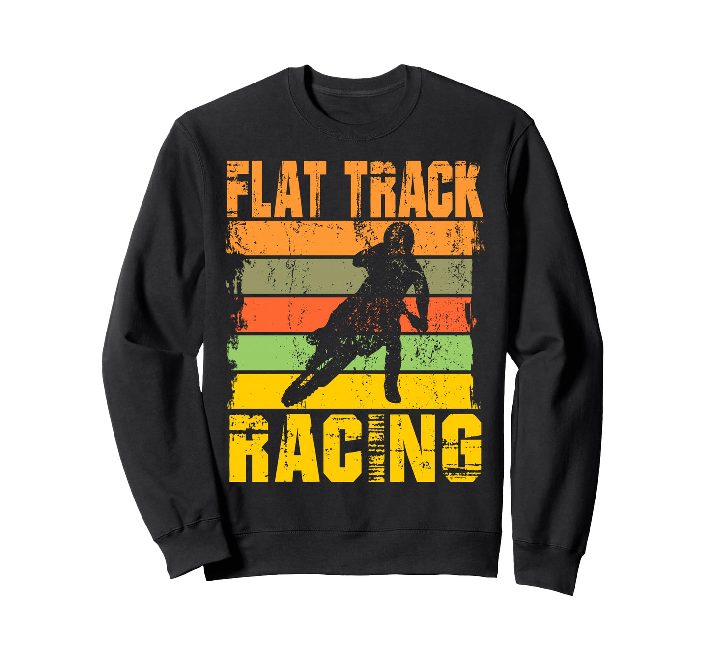 Flat Track Motorcycle Racing Sweatshirt - Aesthetic Graphic for Adults - T-Shirt, Sweatshirt, Hoodie