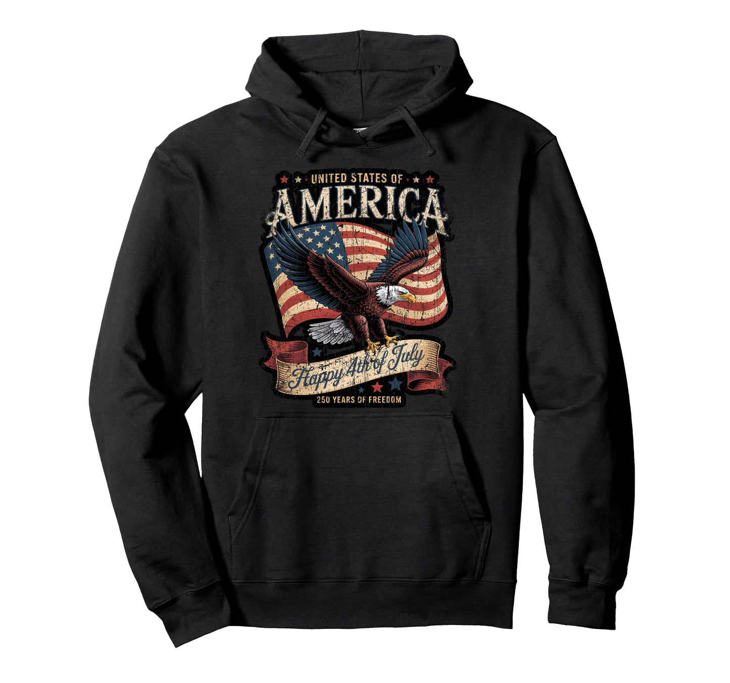 250 Year American Flag Mens Hoodie - Fun Novelty Design for Adults - T-Shirt, Sweatshirt, Hoodie