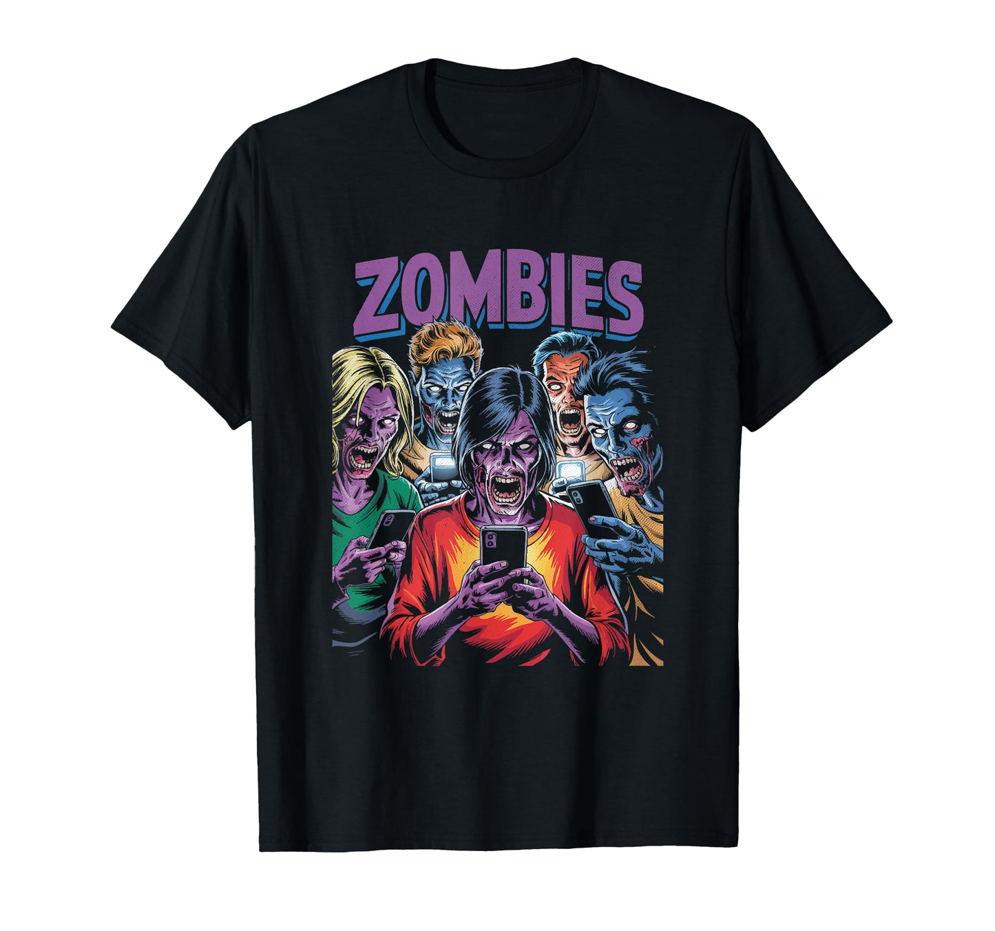 Cell Phone Zombies Funny Pop Culture T-Shirt - Aesthetic Graphic Men Women - T-Shirt, Sweatshirt, Hoodie