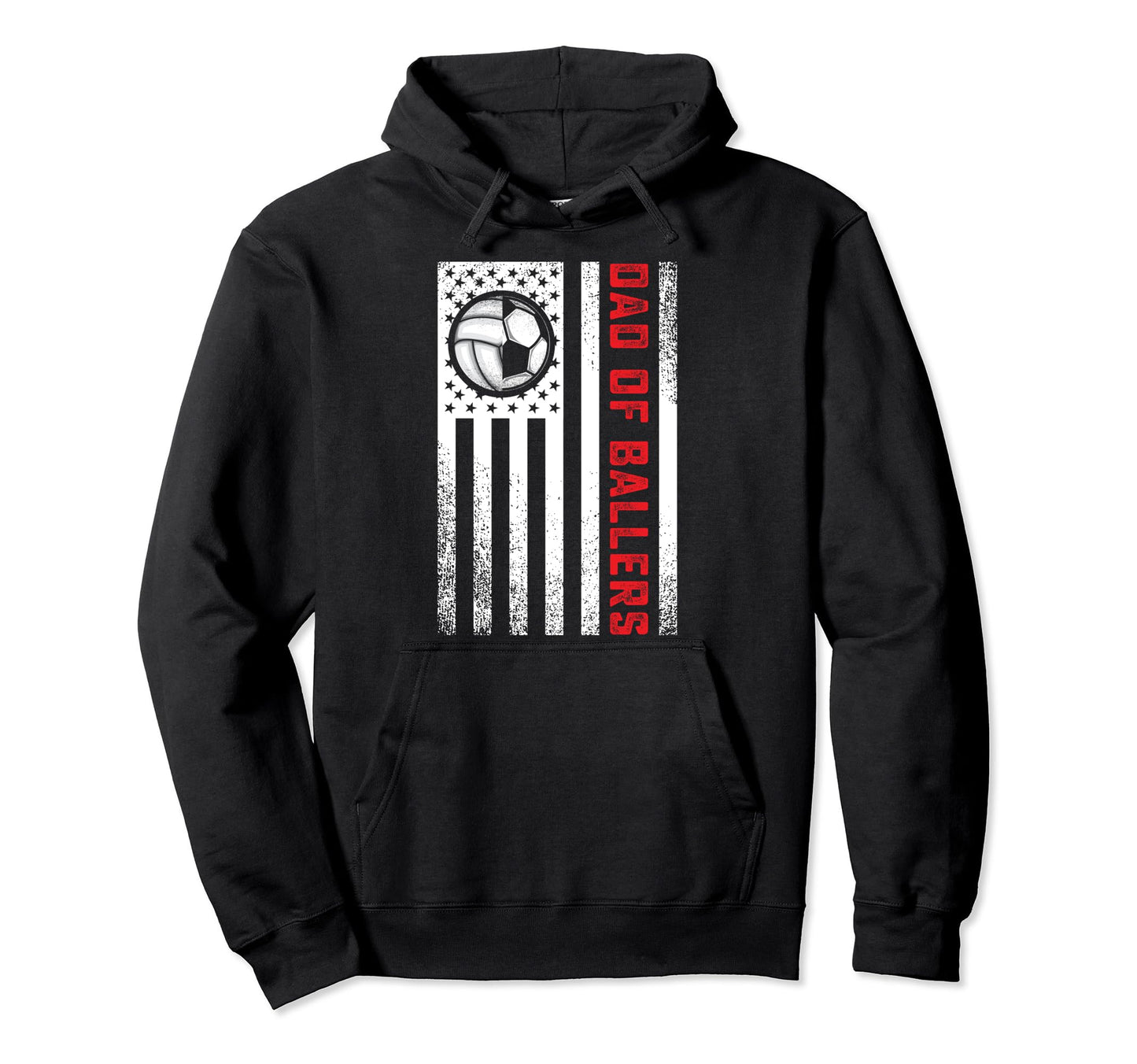 American Flag Dad Ballers Volleyball Hoodie - Graphic Print for Adults - T-Shirt, Sweatshirt, Hoodie