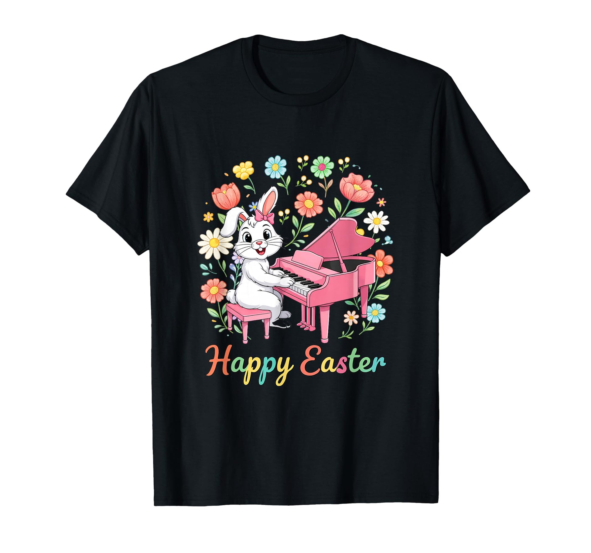 Happy Easter Bunny Playing Piano T-Shirt - Streetwear Style for Adults - T-Shirt, Sweatshirt, Hoodie