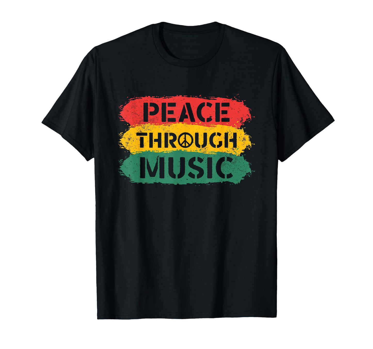 Peace Through Music Musician Peace Sign T-Shirt - Graphic Print for Adults - T-Shirt, Sweatshirt, Hoodie