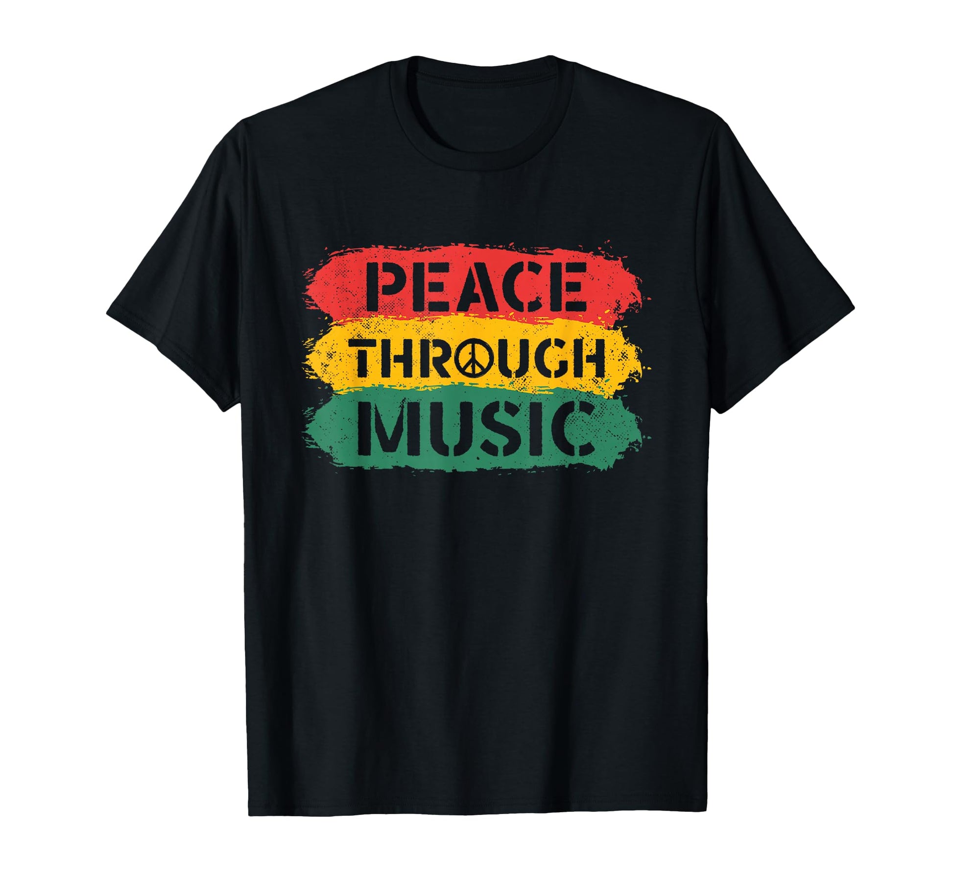 Peace Through Music Musician Peace Sign T-Shirt - Graphic Print for Adults - T-Shirt, Sweatshirt, Hoodie