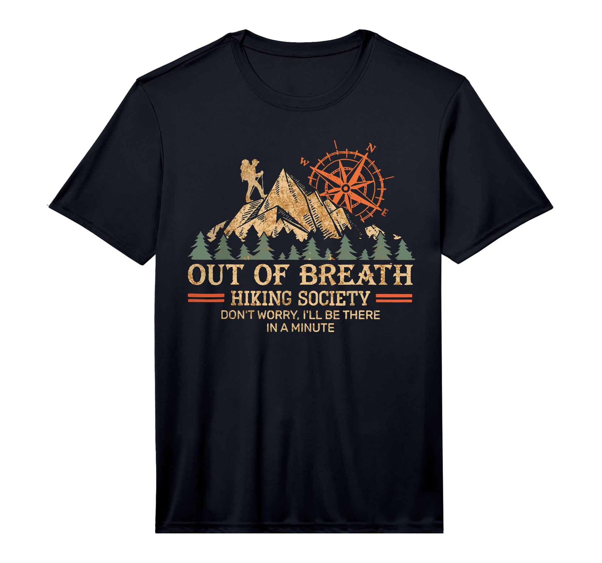 Out Breath Hiking Club Summer Holiday T-Shirt - Trendy Graphic Unisex - T-Shirt, Sweatshirt, Hoodie