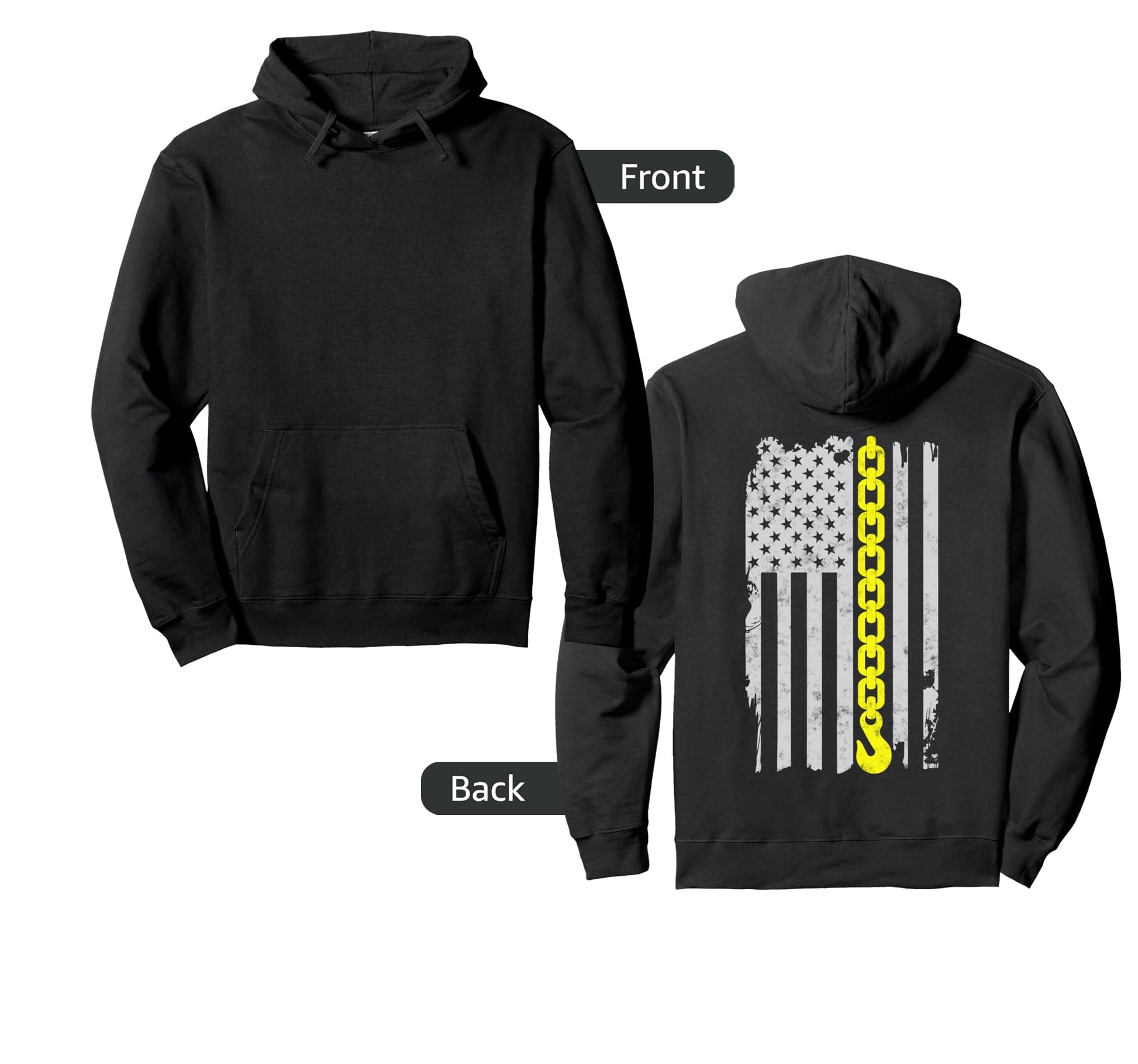 Thin Yellow Line Chain Hook Usa Flag Gift Hoodie - Unique Graphic Unisex - T-Shirt, Sweatshirt, Hoodie