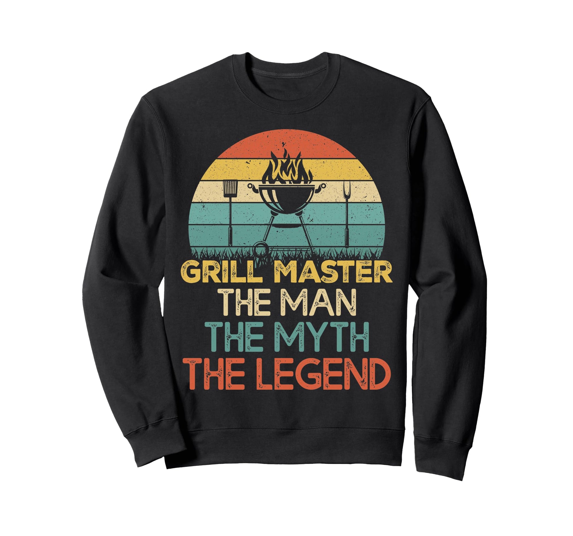 Funny Bbq Dad Grill Master Myth Legend Sweatshirt - Graphic Print Men Women - T-Shirt, Sweatshirt, Hoodie