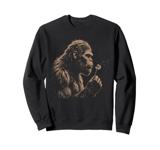 Blowing Wishes Funny Bigfoot Sweatshirt - Custom Art Print for Adults - T-Shirt, Sweatshirt, Hoodie