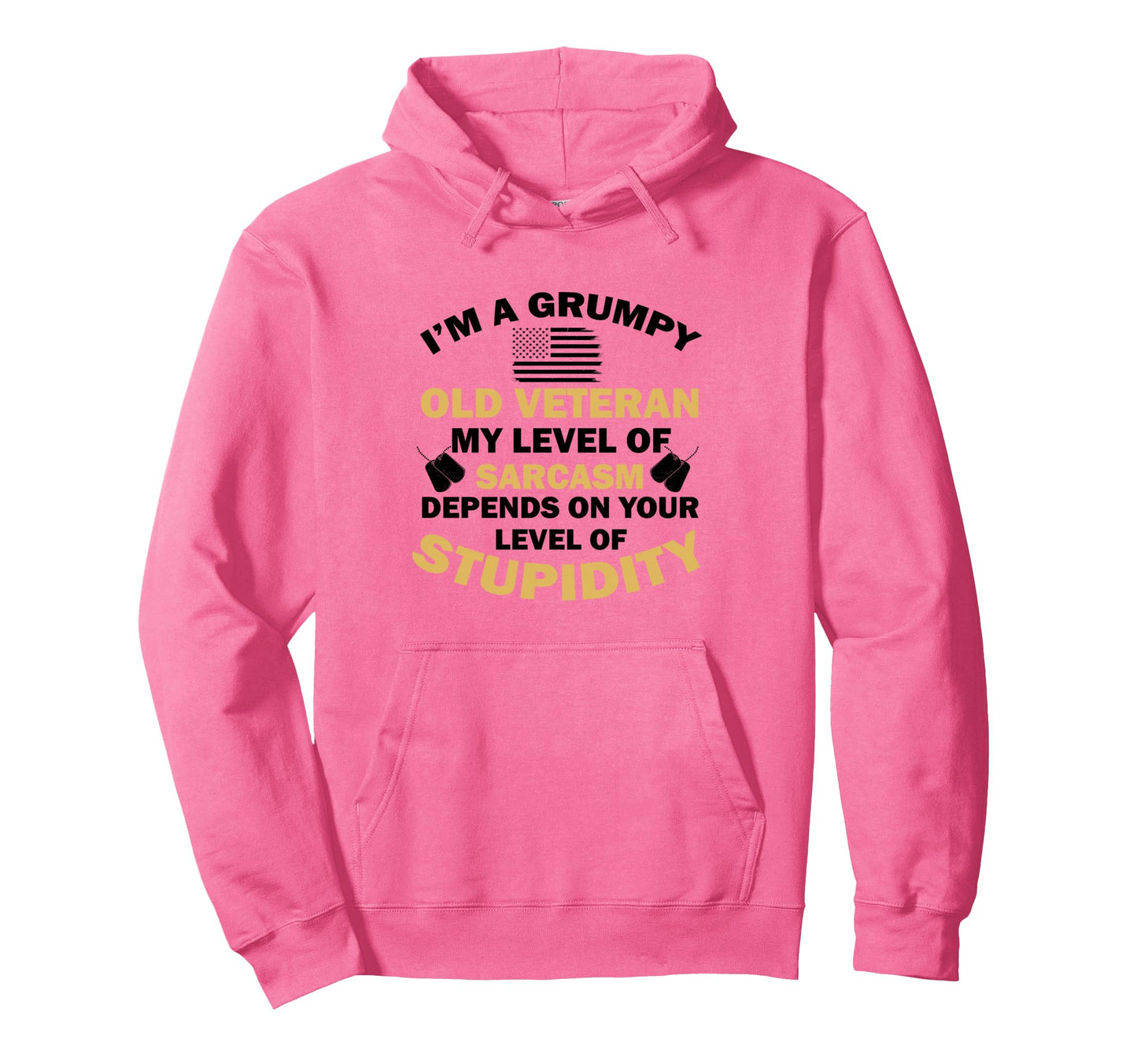 Grumpy Old Veteran Funny Level Hoodie - Streetwear Style for Adults - T-Shirt, Sweatshirt, Hoodie