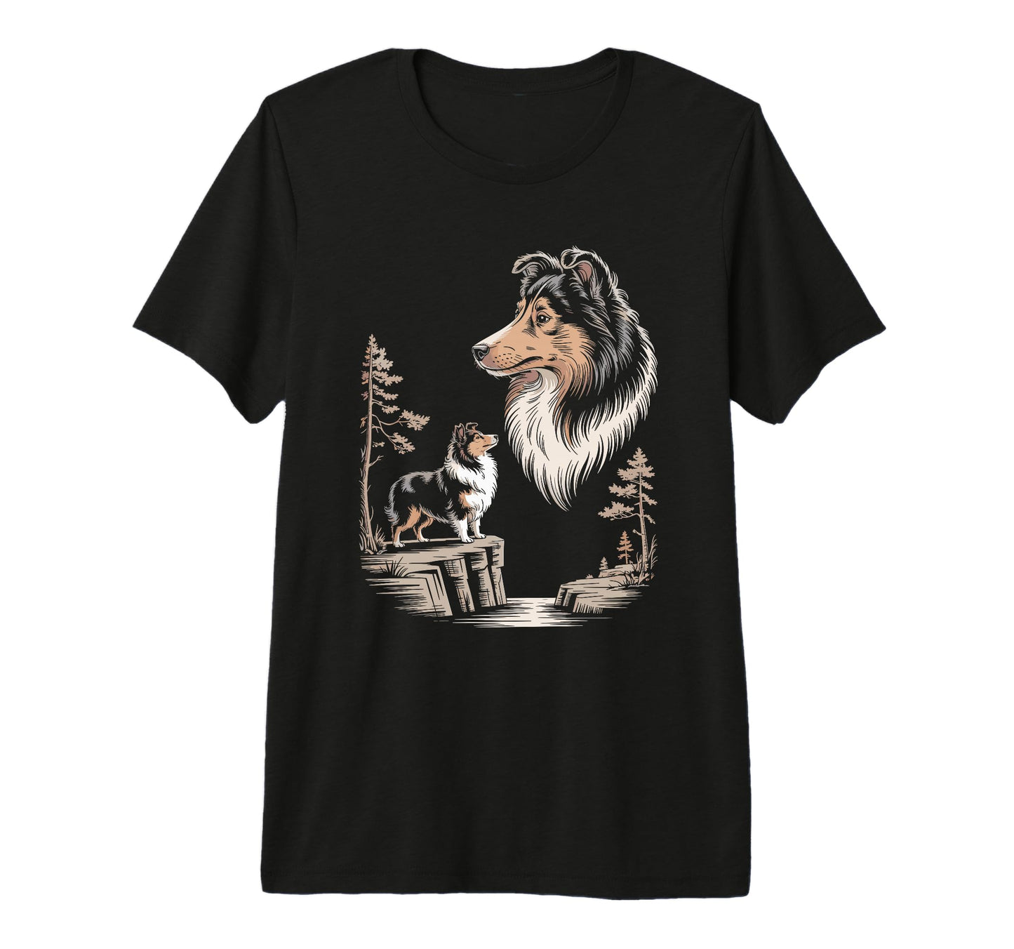 Mom Dad Shetland Sheepdog Dog Owner Hiking T-Shirt - Graphic Print Unisex - T-Shirt, Sweatshirt, Hoodie