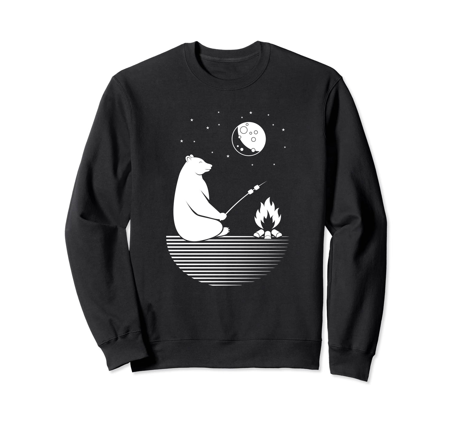 Grizzly Camping Grilling Marshmallow Sweatshirt - Aesthetic Graphic Unisex - T-Shirt, Sweatshirt, Hoodie
