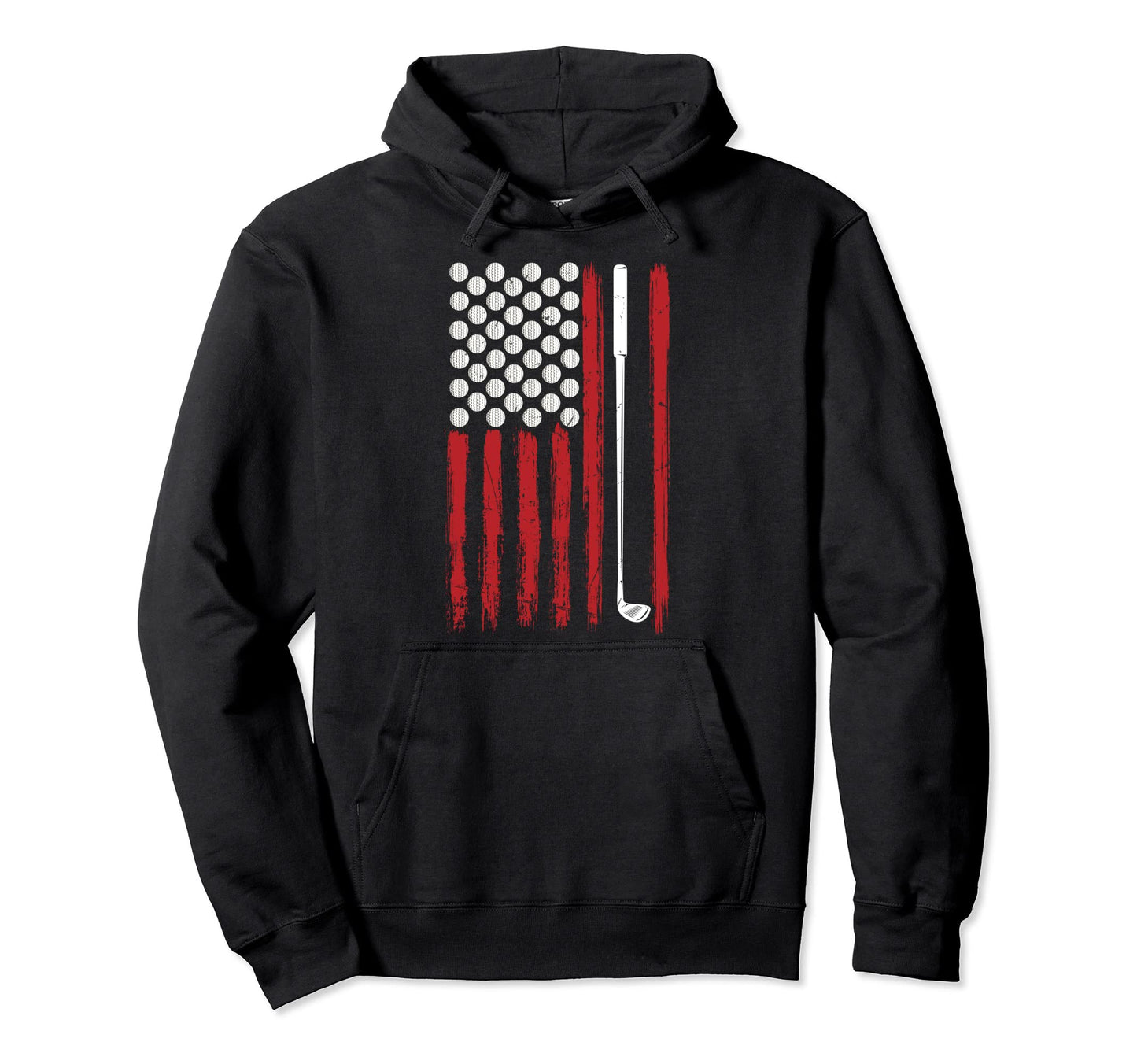 American Flag Golfing Golf Hoodie - Unique Graphic Men Women - T-Shirt, Sweatshirt, Hoodie