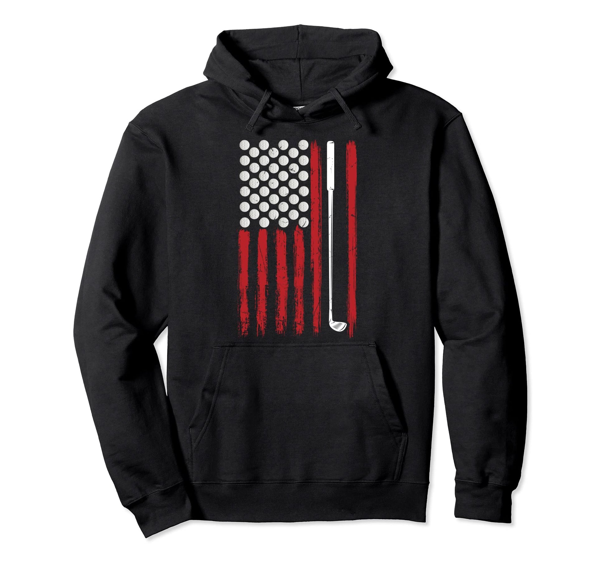 American Flag Golfing Golf Hoodie - Unique Graphic Men Women - T-Shirt, Sweatshirt, Hoodie