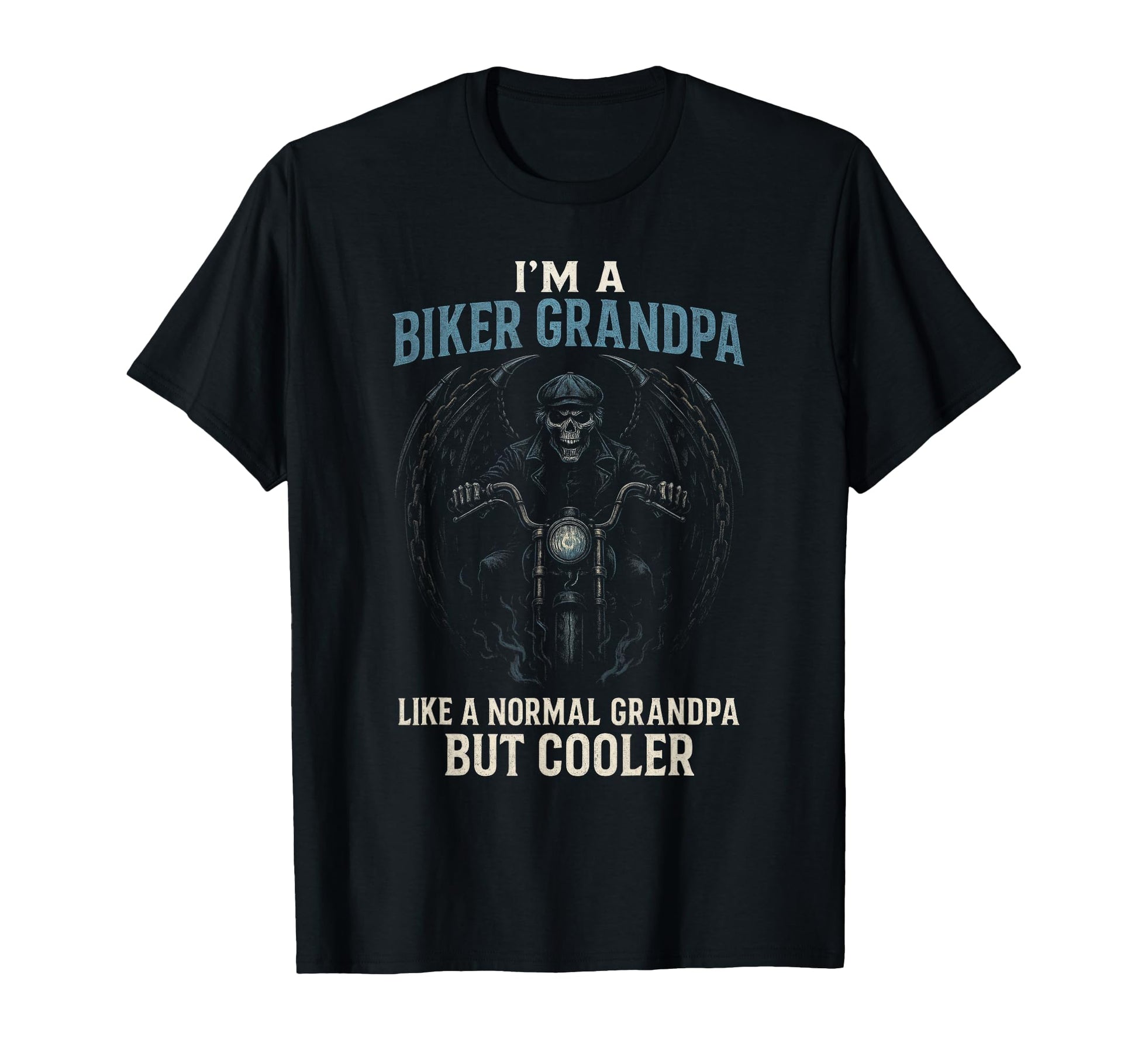 Im Biker Grandpa Motorcycle Skull Wings T-Shirt - Graphic Print Men Women - T-Shirt, Sweatshirt, Hoodie