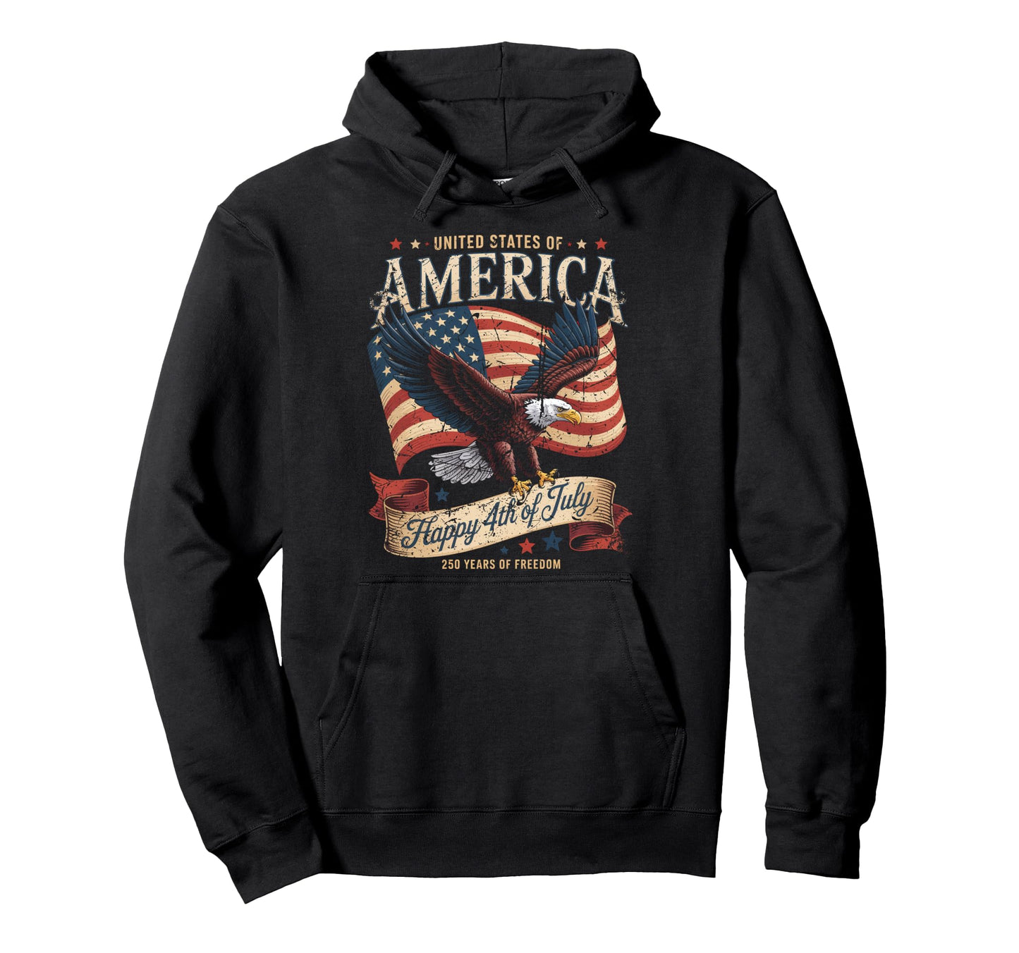 United States Anniversary American Flag T-Shirt - Graphic Print for Adults - T-Shirt, Sweatshirt, Hoodie
