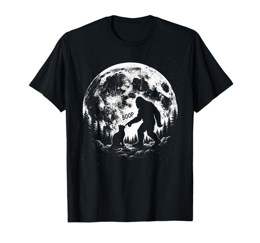 Bigfoot Boop Nose Cat Moon Funny T-Shirt - Minimalist Print Men Women - T-Shirt, Sweatshirt, Hoodie