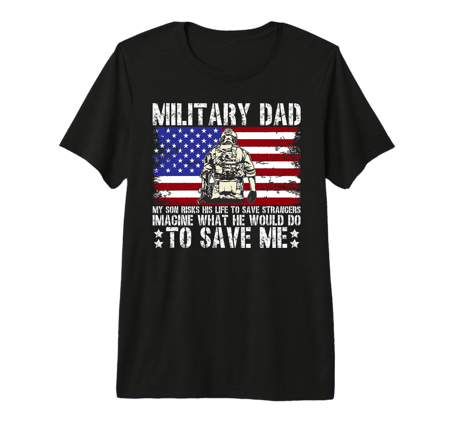 Mens Proud Military Dad American Flag T-Shirt - Graphic Print Men Women - T-Shirt, Sweatshirt, Hoodie
