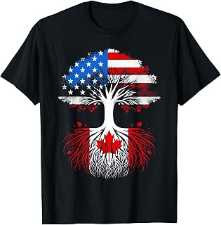 Canadian Roots USA American Grown Canada Flag Maple Leaf T-Shirt Unisex T-shirt, Sweatshirt, Hoodie, Long Sleeve Tee - T-Shirt, Sweatshirt, Hoodie