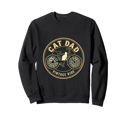Cat Dad Cycling Adventure Sweatshirt - Streetwear Style for Adults - T-Shirt, Sweatshirt, Hoodie