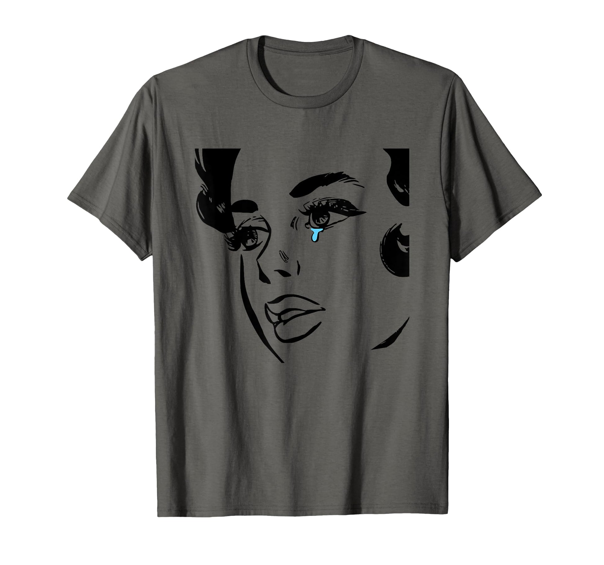 Crying Single Tear Emotion Pop Art T-Shirt - Graphic Print Unisex - T-Shirt, Sweatshirt, Hoodie