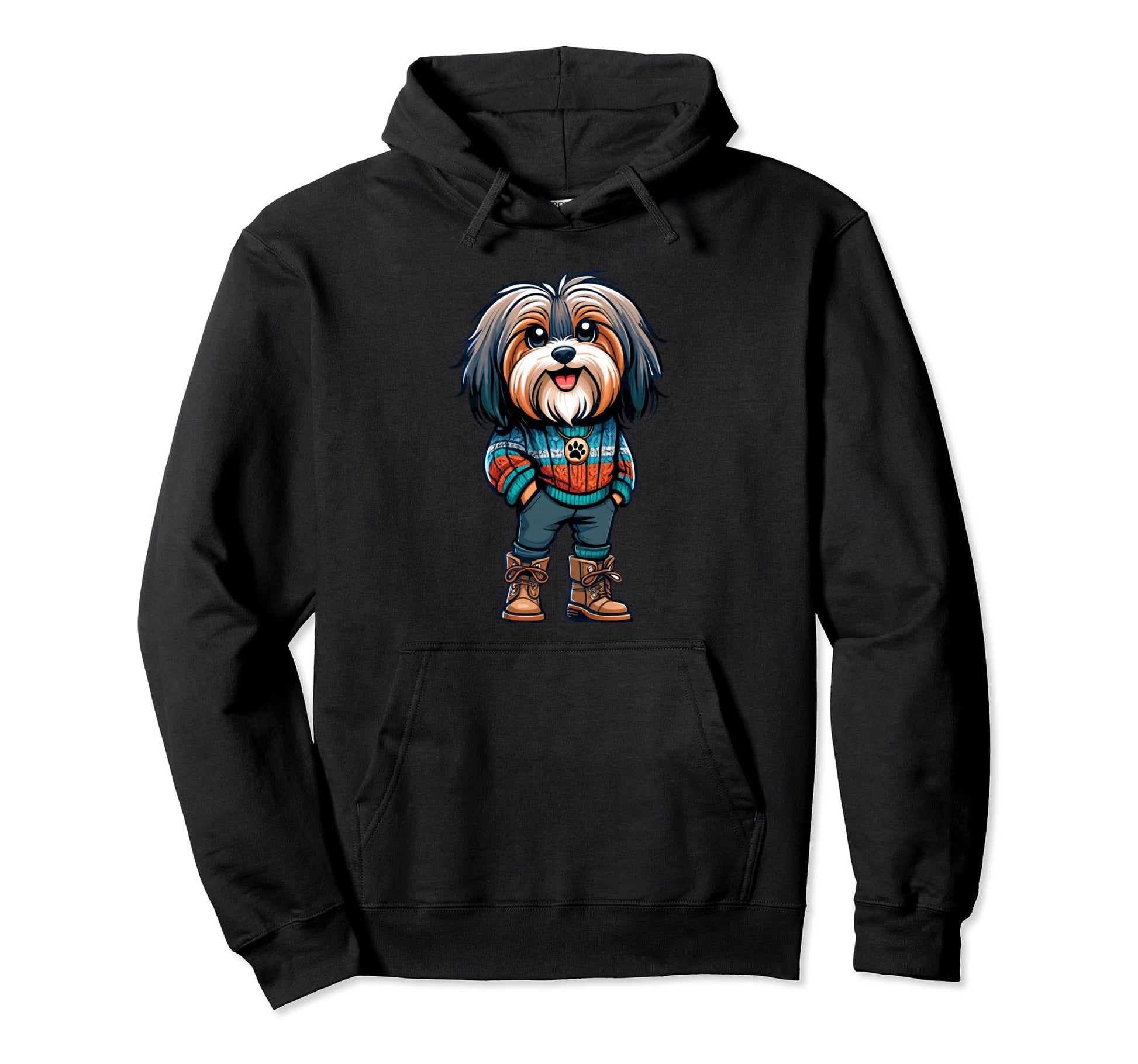 Tibetan Terrier Dog Jacket Outfit Dog Hoodie - Minimalist Print for Adults - T-Shirt, Sweatshirt, Hoodie