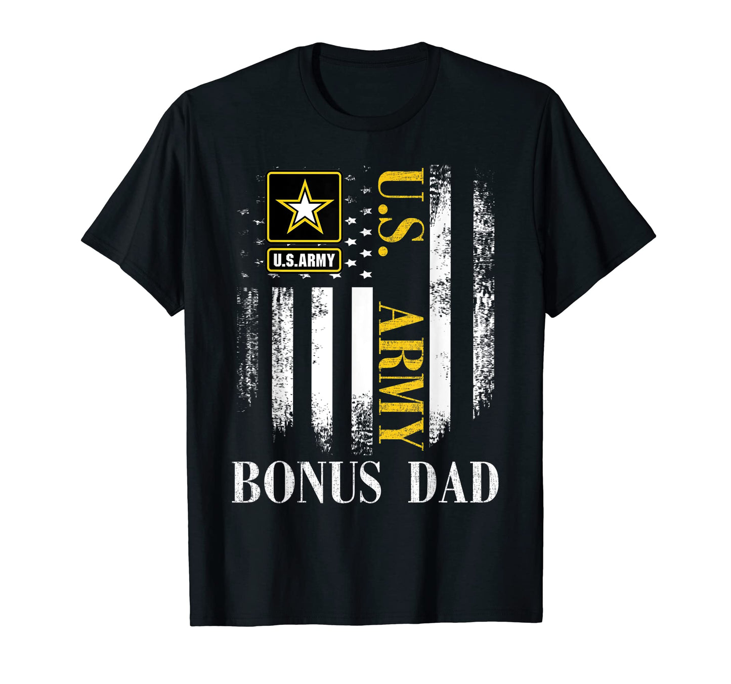 U S Army Bonus Dad American Flag Gift T-Shirt - Custom Art Print for Adults - T-Shirt, Sweatshirt, Hoodie