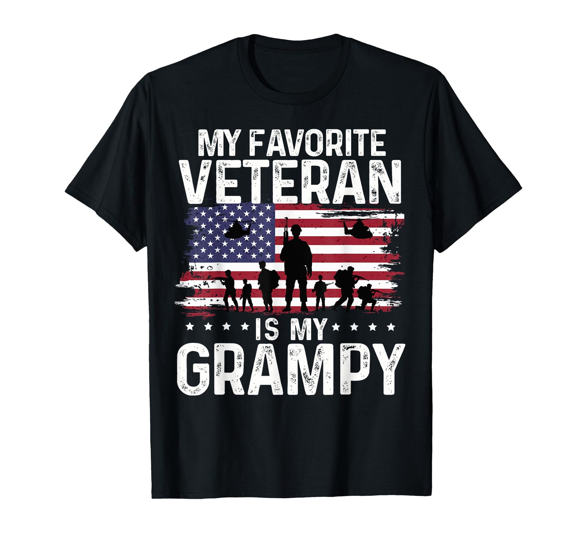 My Favorite Veteran Is My Grampy T-Shirt - Casual Everyday Wear for Adults - T-Shirt, Sweatshirt, Hoodie
