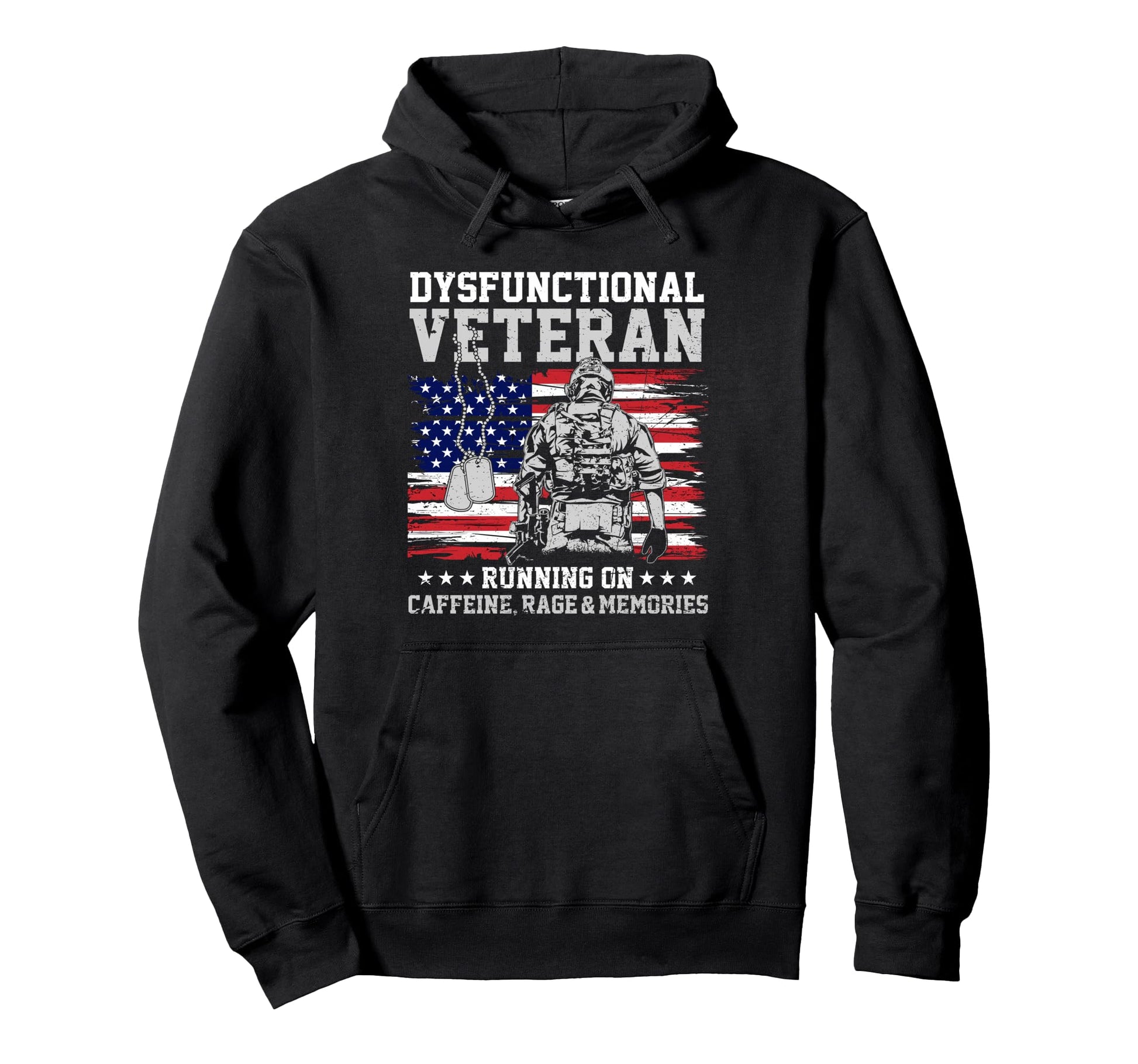 Funny Dysfunctional Veteran Running Hoodie - Custom Art Print Men Women - T-Shirt, Sweatshirt, Hoodie
