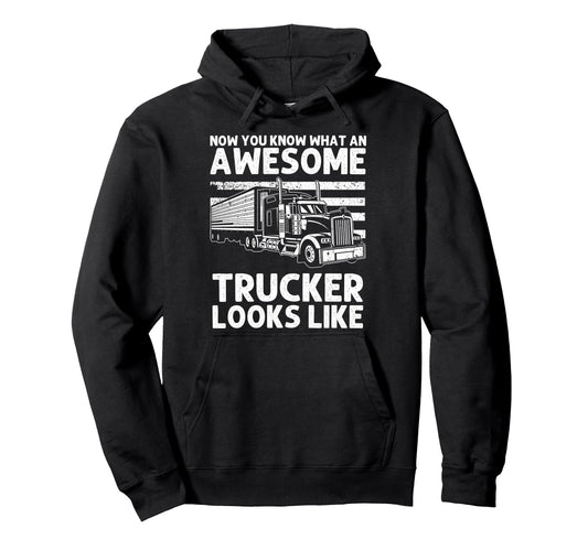 Best Truck Driver Art Dad Trucking Cdl Hoodie - Unique Graphic Men Women - T-Shirt, Sweatshirt, Hoodie