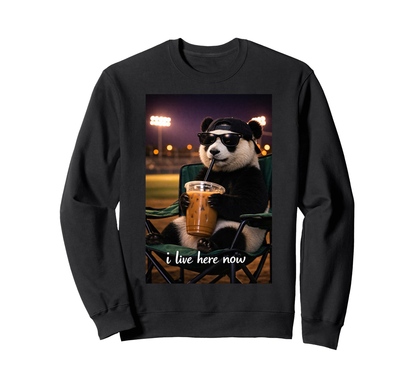 Funny Panda Ballfield Baseball Field I Sweatshirt - Trendy Graphic Unisex - T-Shirt, Sweatshirt, Hoodie
