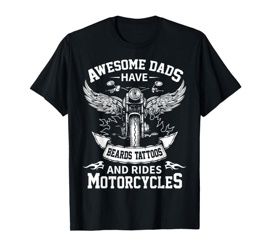 Awesome Dads Have Beards Tattoos And T-Shirt - Novelty Apparel for Adults - T-Shirt, Sweatshirt, Hoodie