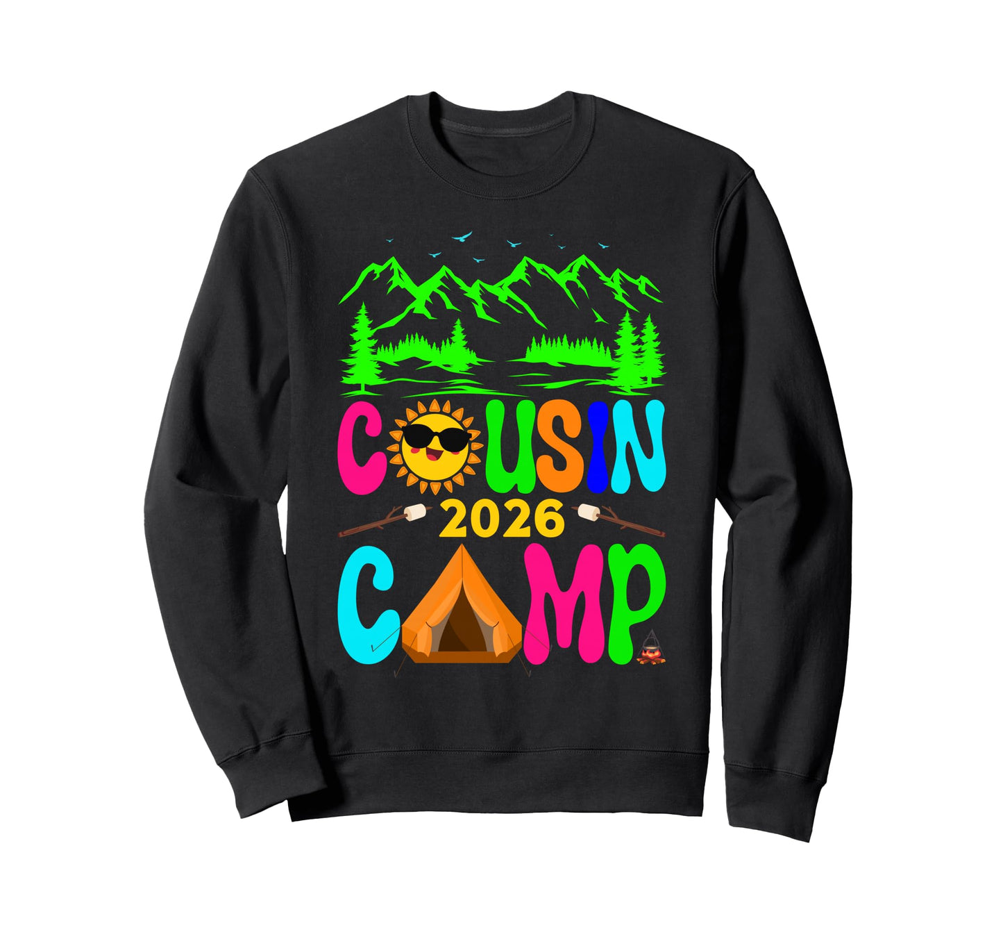 Funny Cousin Camp 2026 Crew Summer Sweatshirt - Minimalist Print Men Women - T-Shirt, Sweatshirt, Hoodie