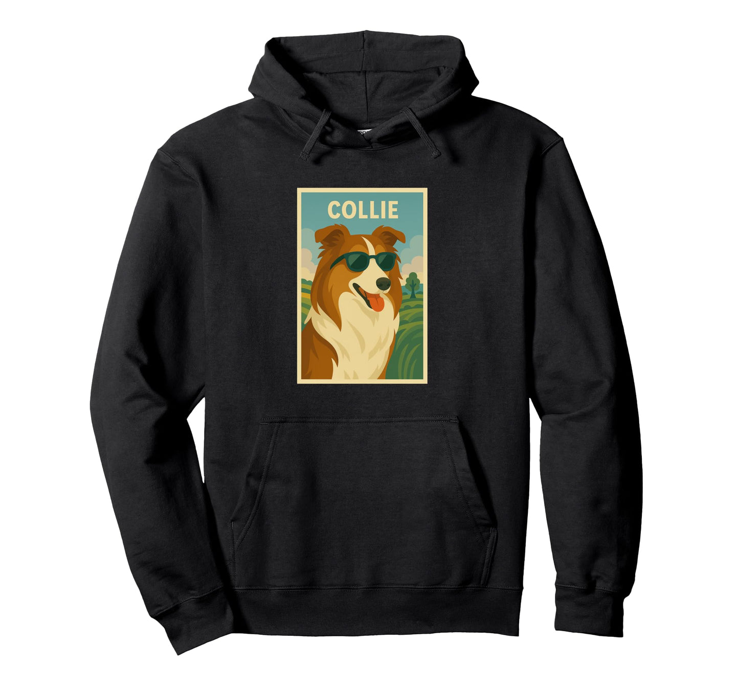 Collie Art Minimalist Pop Art Collie Hoodie - Novelty Apparel Unisex - T-Shirt, Sweatshirt, Hoodie