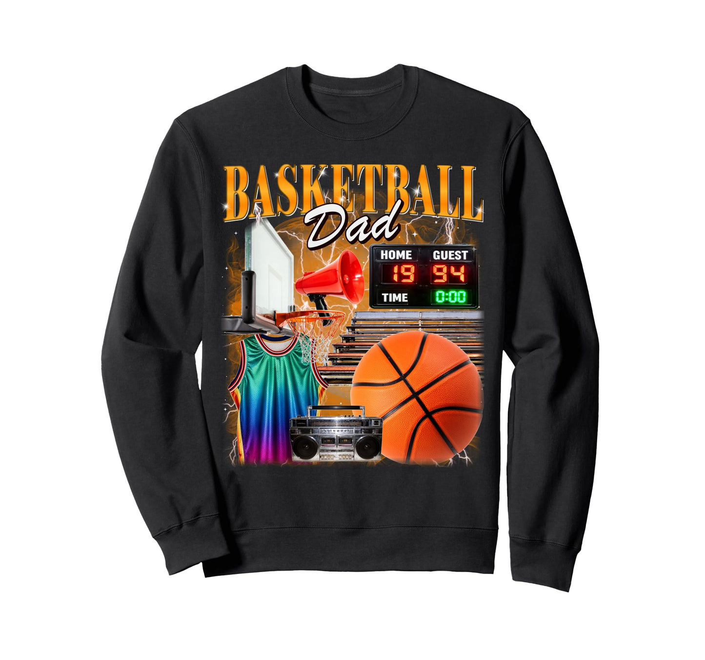 Basketball Dad Bootleg 90S Coach Sweatshirt - Graphic Print Men Women - T-Shirt, Sweatshirt, Hoodie