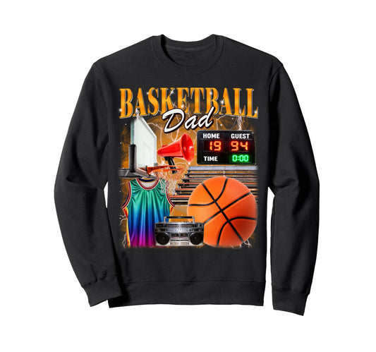 Basketball Dad Bootleg 90S Coach Sweatshirt - Graphic Print Men Women - T-Shirt, Sweatshirt, Hoodie