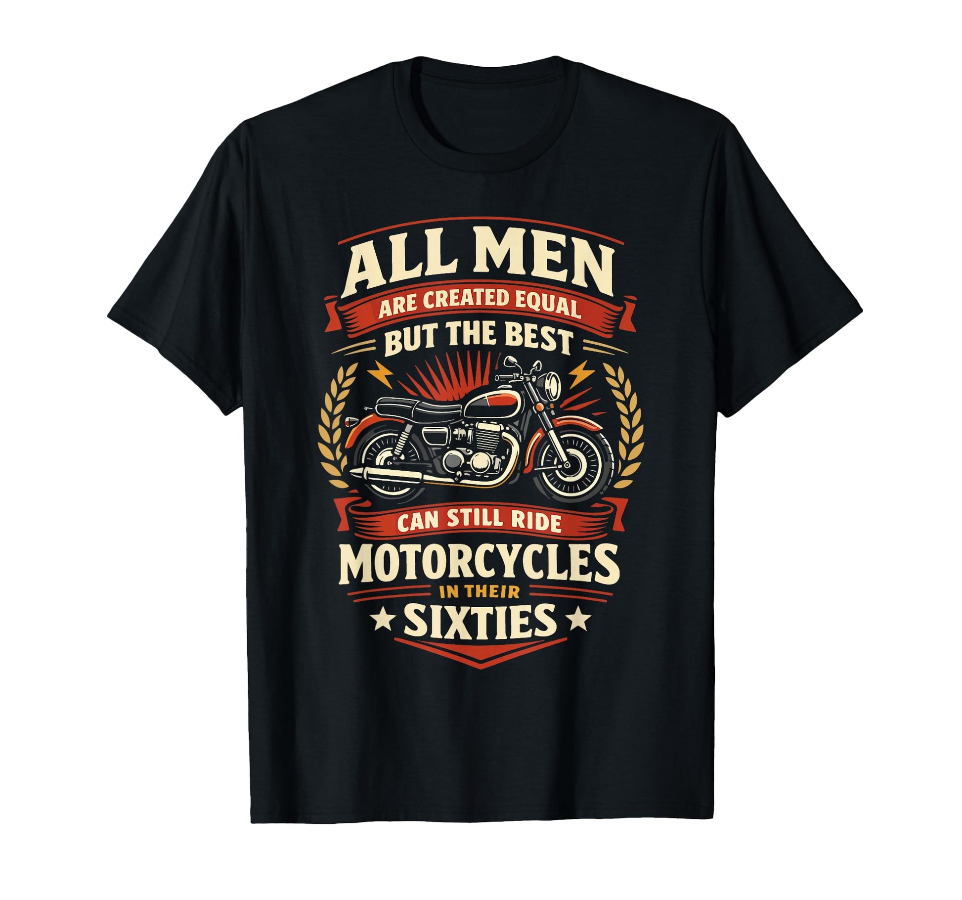 Motorcycle Biker Grandpa 60Th T-Shirt - Custom Art Print for Adults - T-Shirt, Sweatshirt, Hoodie