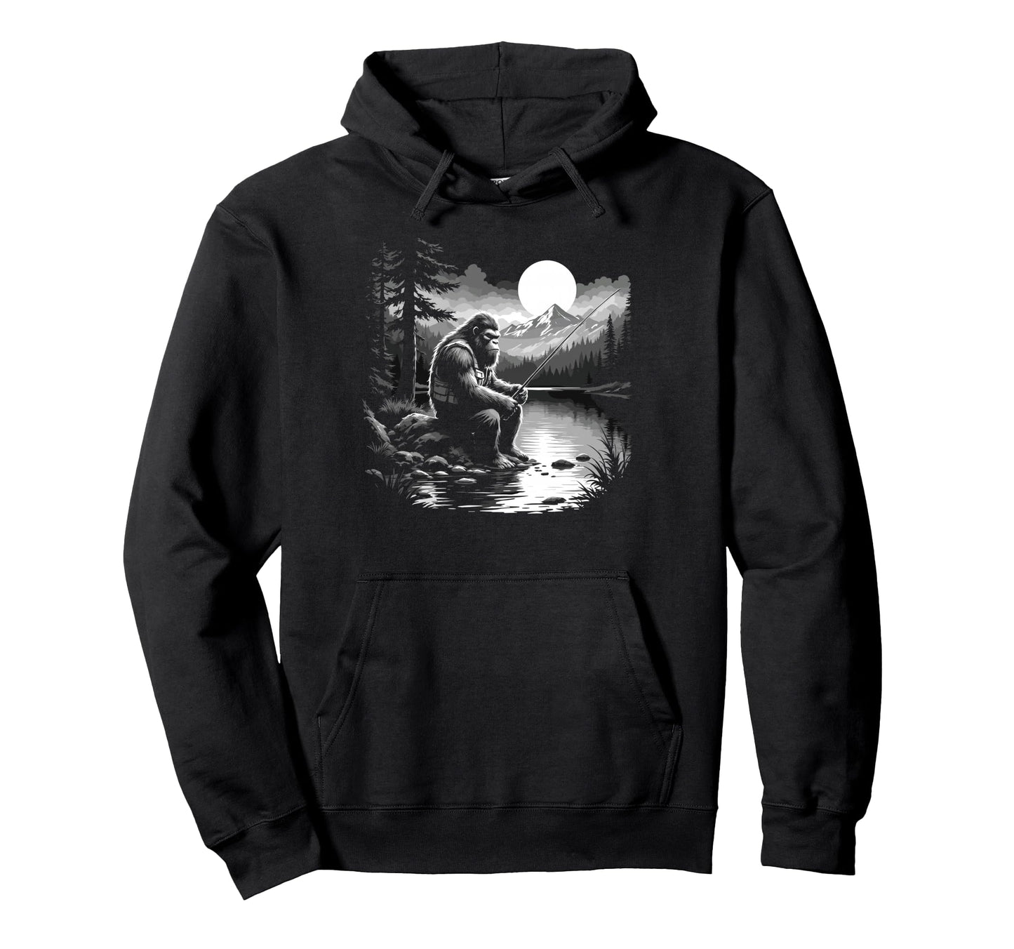 Bassquatch Sasquatch Fisher Bass Fishing Hoodie - Novelty Apparel Unisex - T-Shirt, Sweatshirt, Hoodie