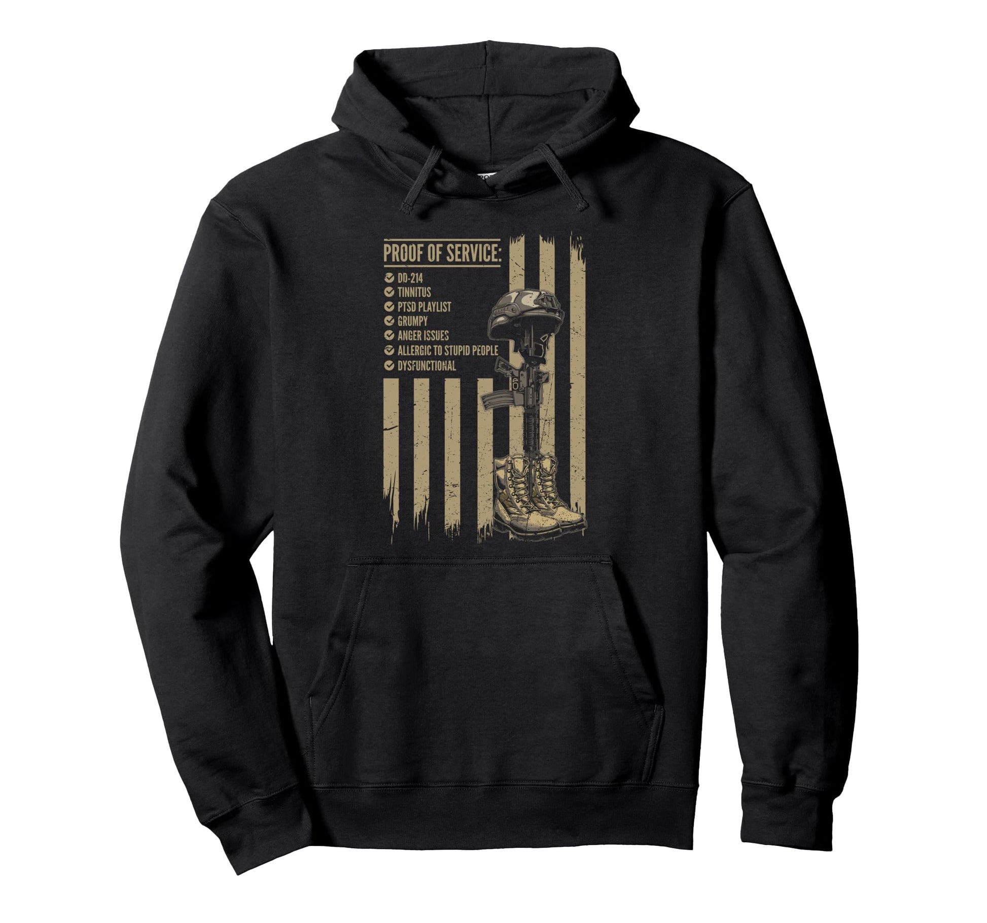 Dysfunctional Veteran Proof Service Hoodie - Streetwear Style for Adults - T-Shirt, Sweatshirt, Hoodie