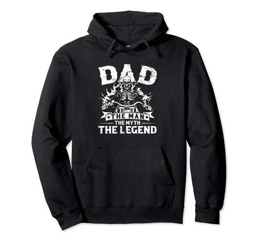 Biker Dad Dad Myth Legend Motorcycle Hoodie - Unique Graphic for Adults - T-Shirt, Sweatshirt, Hoodie