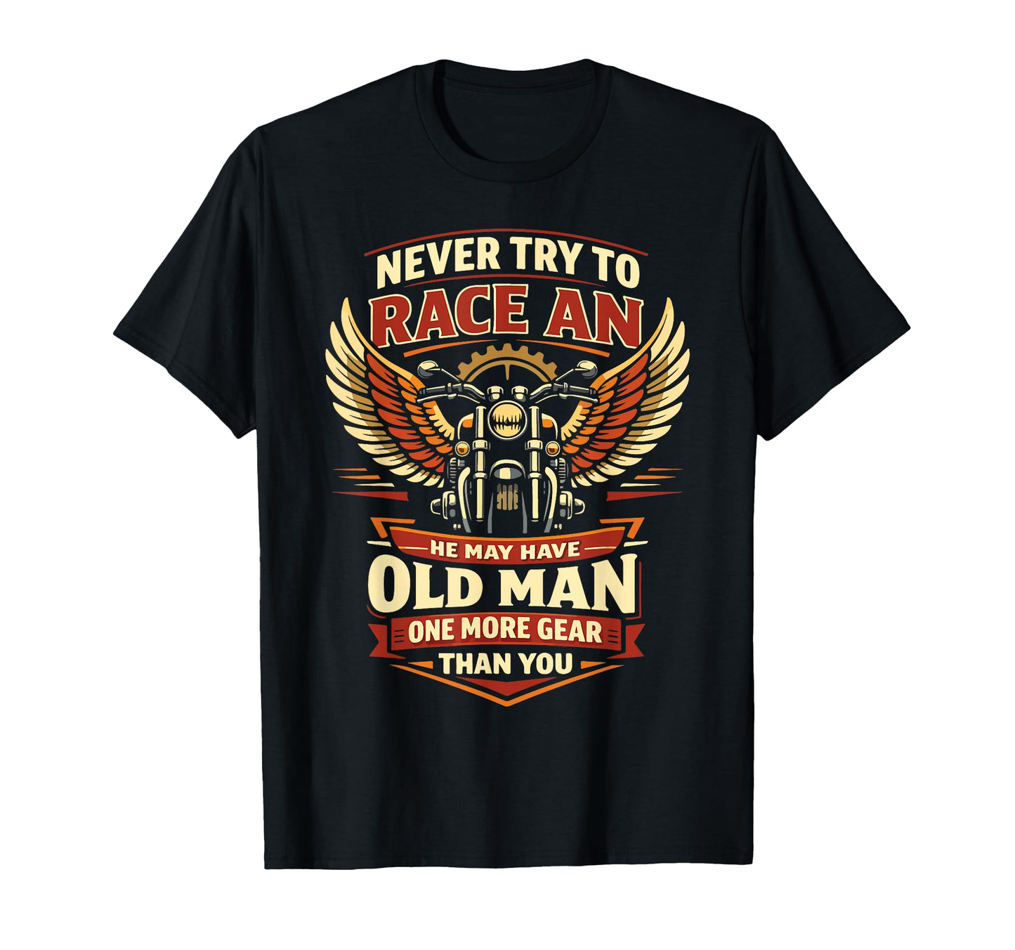 Motorcycle Biker Grandpa Retired Never T-Shirt - Minimalist Print Men Women - T-Shirt, Sweatshirt, Hoodie